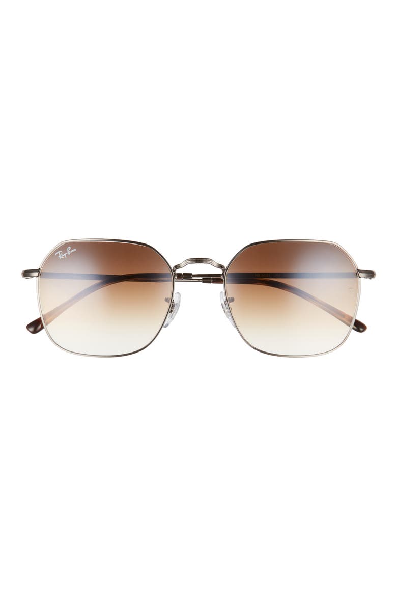 55mm Gradient Geometric Sunglasses, Main, color, GUNMETAL