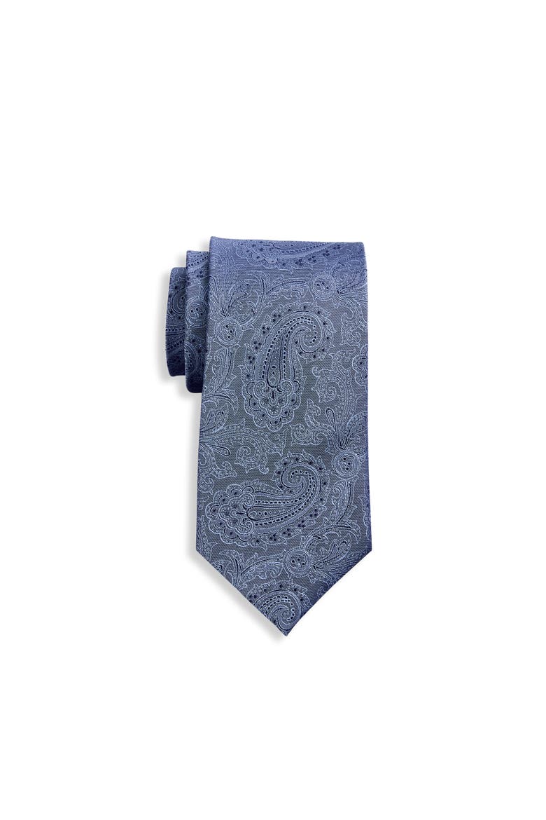 Big & Tall Tonal Paisley Silk Tie, Main, color, NAVY