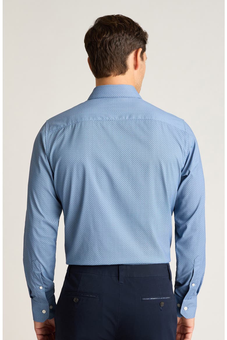 Tech Slim Fit Geo Print Performance Button-Up Shirt, Alternate, color, GREVILLE TEXTURE