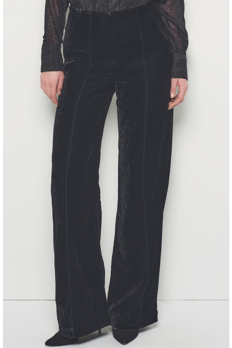 Fiona Velvet Straight Leg Trouser, Main, color, Black
