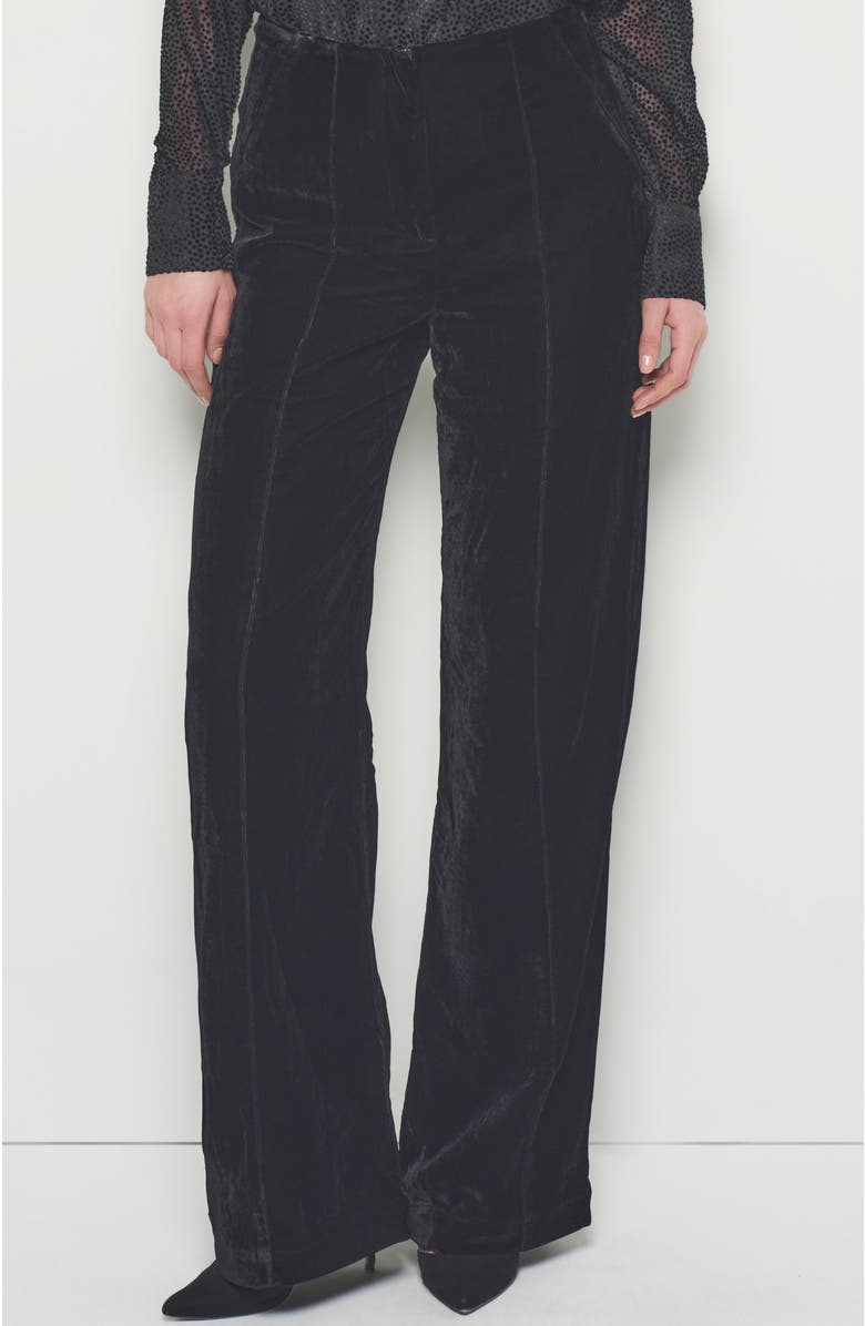 AS by DF Fiona Velvet Straight Leg Trouser, Main, color, Black