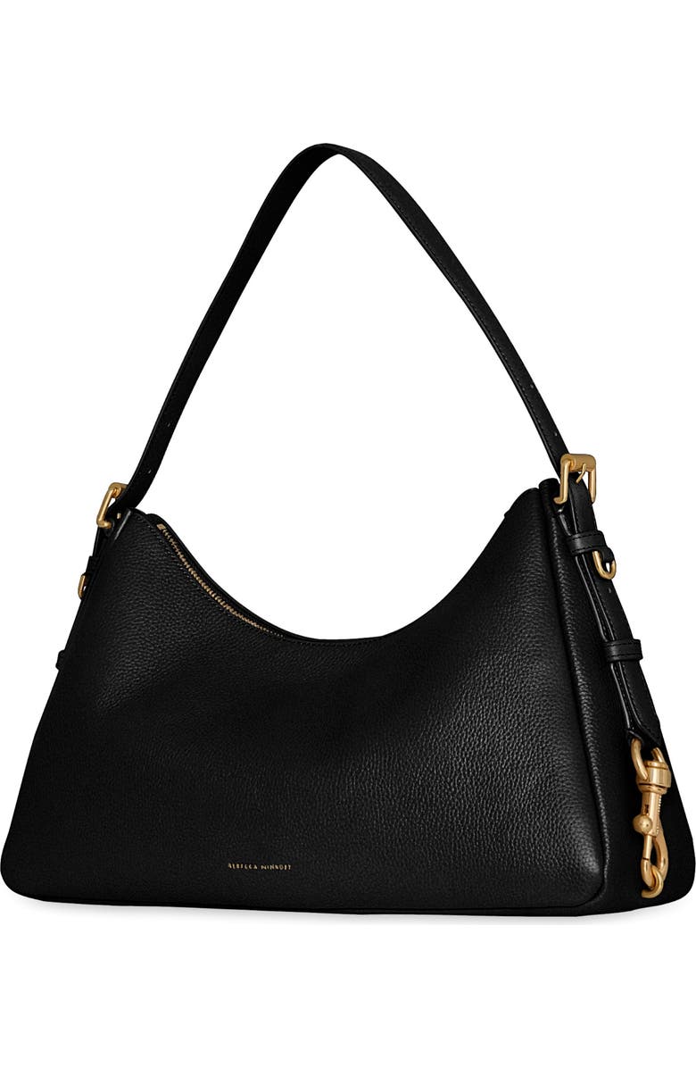 Rebecca Minkoff Large Mia Leather Shoulder Bag, Alternate, color, Black