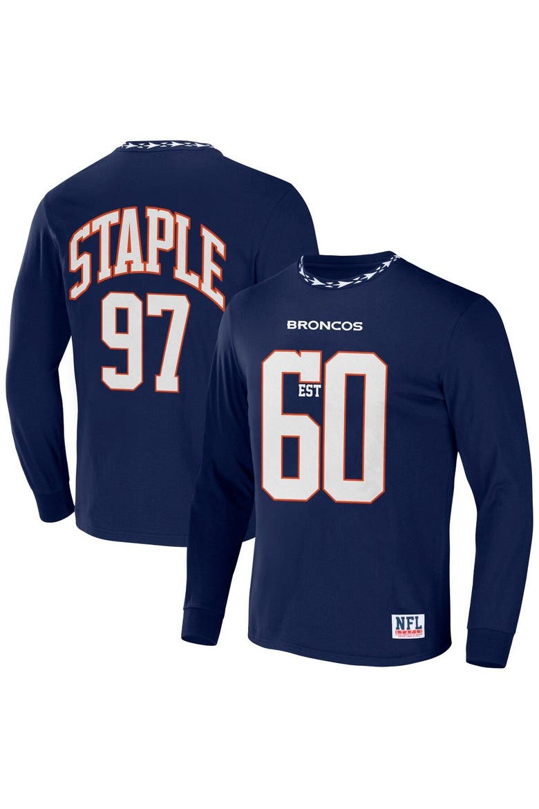 Men's NFL x Staple Navy Denver Broncos Core Team Long Sleeve T-Shirt, Main, color, Navy