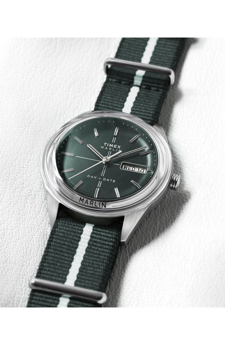 Timex<sup>®</sup> Marlin<sup>®</sup> Jet Webbing Strap Watch, 38mm, Alternate, color, Green