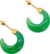 seree Half moon Green chalcedony earrings