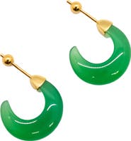 seree Half moon Green chalcedony earrings
