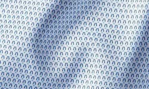 David Donahue Slim Fit Micro Print Dress Shirt In Blue