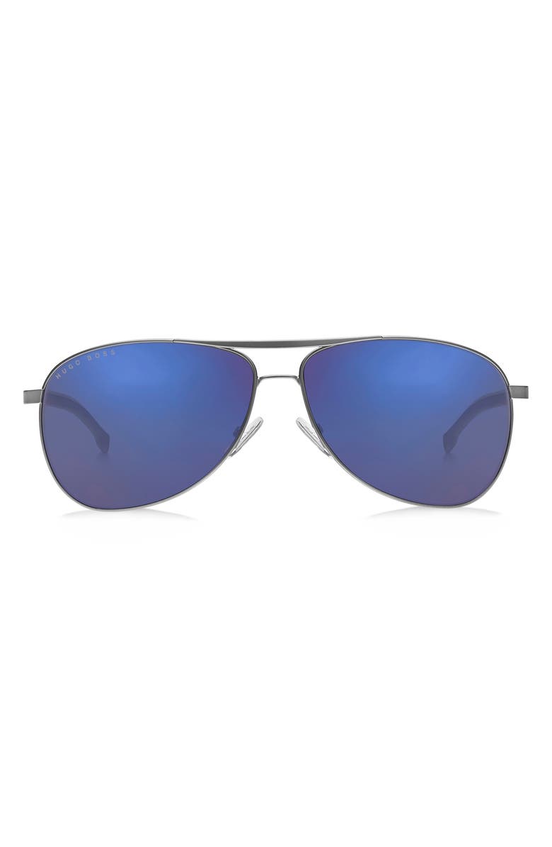 BOSS 63mm Aviator Sunglasses, Main, color, 
