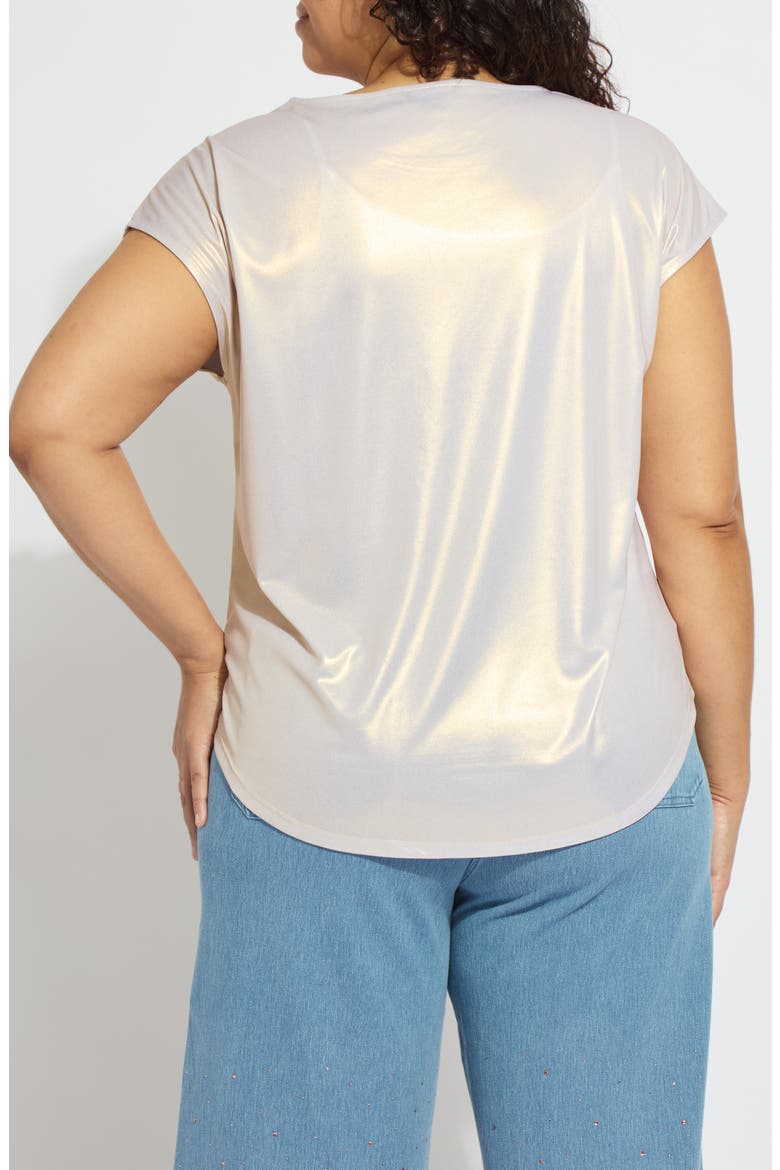 Foil Jersey Top, Alternate, color, WHITE GOLD