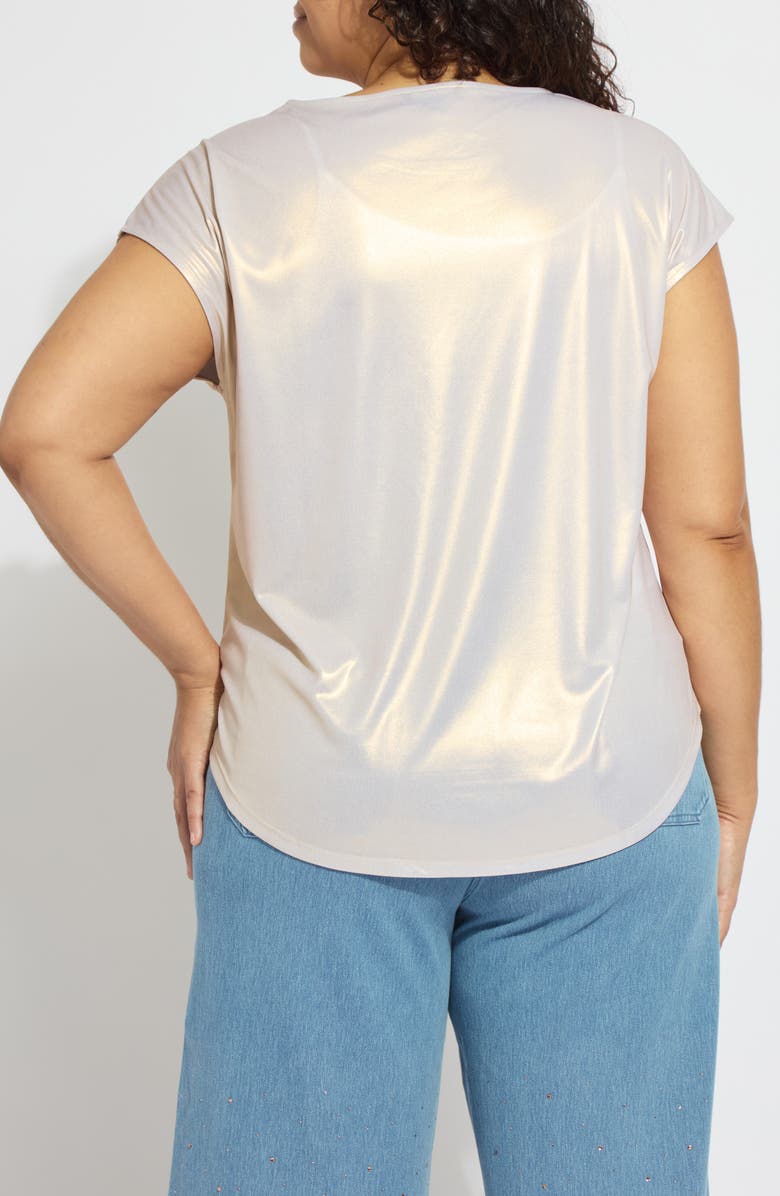 Lysse <p>Foil Jersey Top </p>, Alternate, color, White Gold