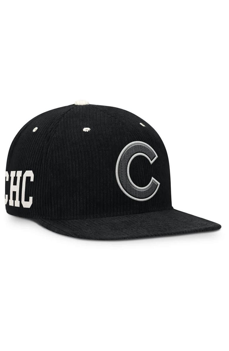 Nike Men's Nike Black Chicago Cubs Pro Corduroy Structured Snapback Hat, Main, color, Black