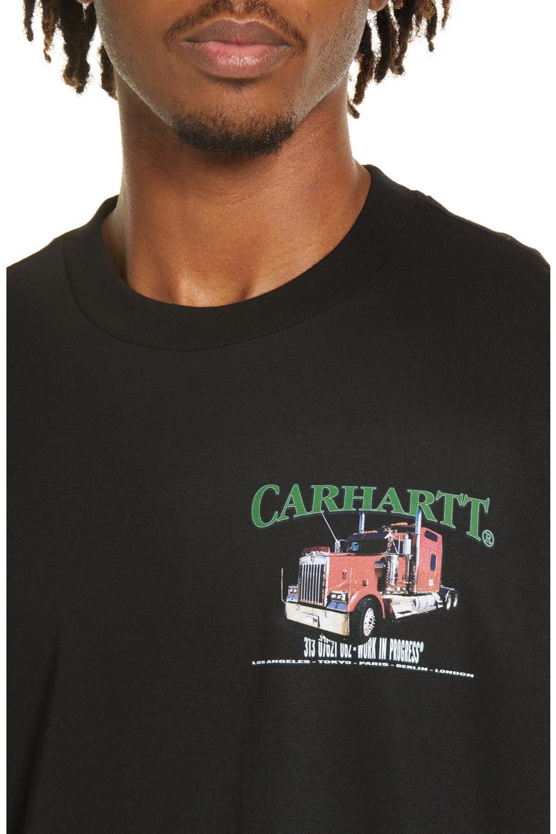 Men's On the Road Organic Cotton Graphic Tee, Alternate, color, BLACK