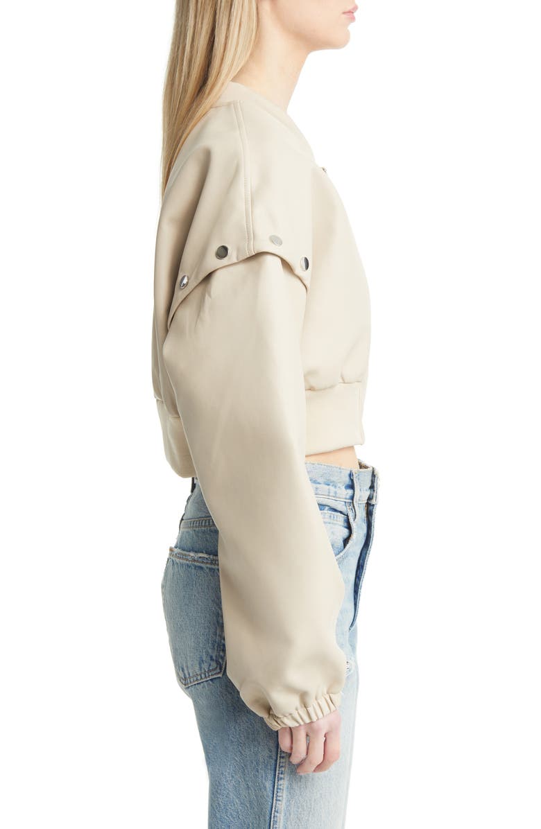 AZALEA WANG Stud Detail Faux Leather Bomber Jacket, Alternate, color, 