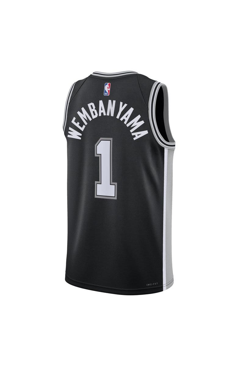 Nike Unisex Nike Victor Wembanyama Black San Antonio Spurs 2023 NBA Draft First Round Pick Swingman Jersey - Icon Edition, Alternate, color, Black