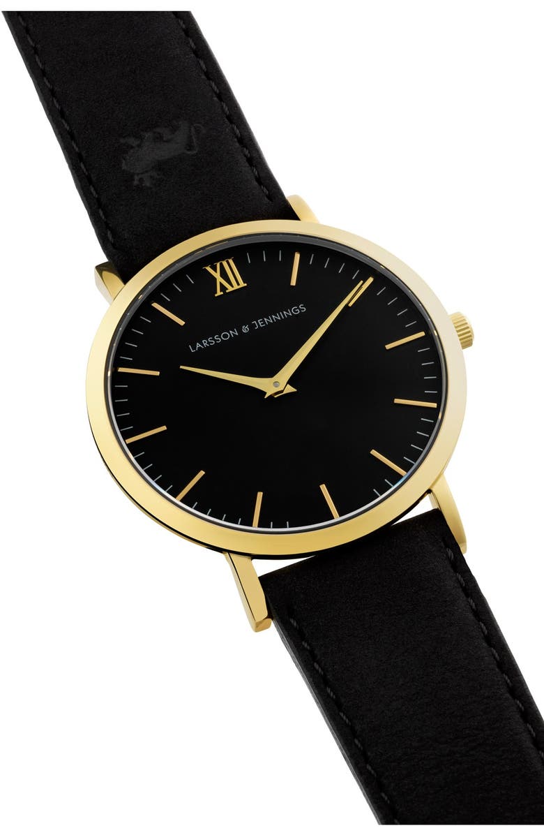 LARSSON & JENNINGS 'Lugano' Leather Strap Watch, 40mm, Alternate, color, 