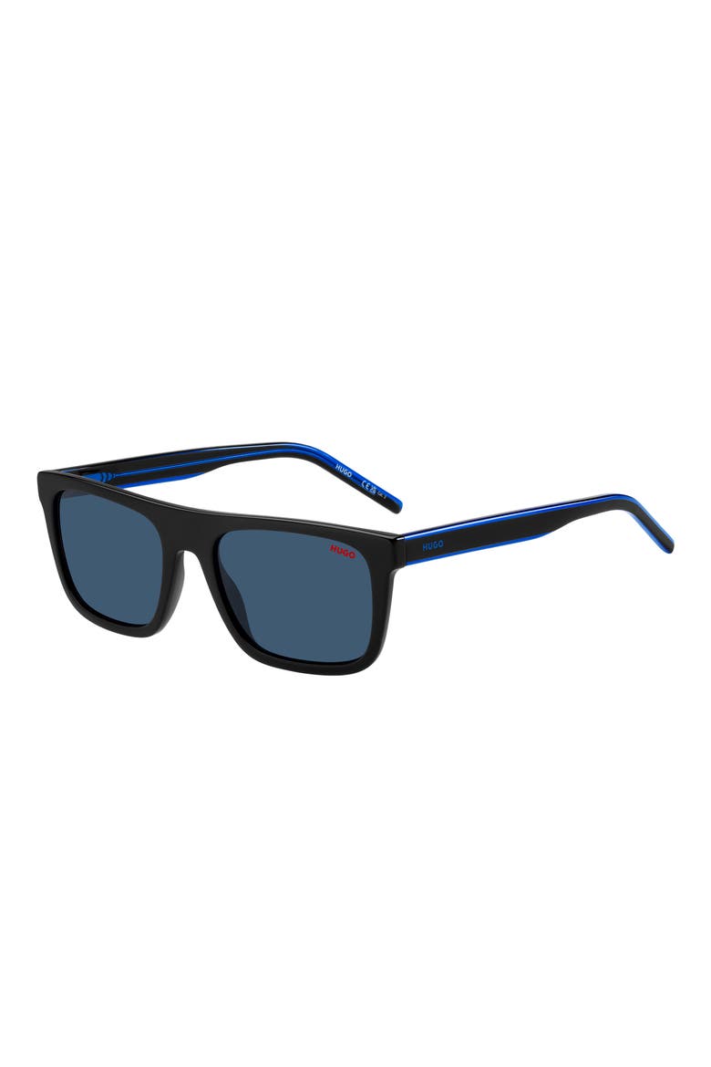 Gender Inclusive HG 1297/S 54mm Square Sunglasses, Alternate, color, BLACK