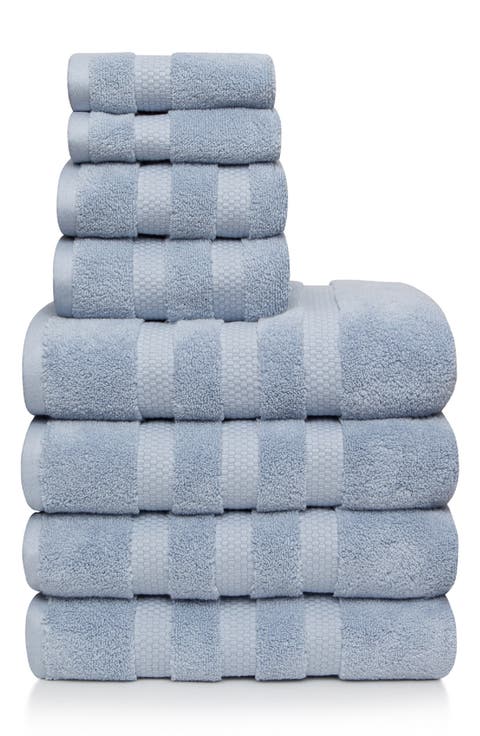 8-Piece Zero Twist Cotton Towel Set