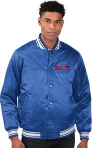 STARTER Men's Starter Royal Buffalo Bills Locker Room Satin Full-Snap Varsity Jacket
