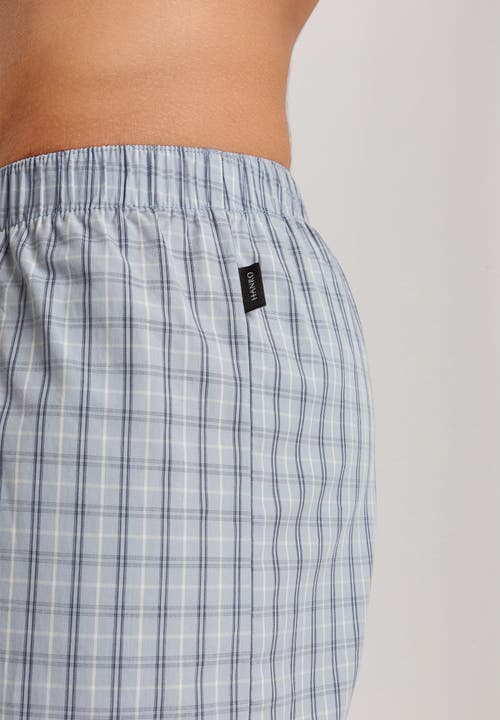Hanro Fancy Woven Cotton Boxer In Sea Breeze Check