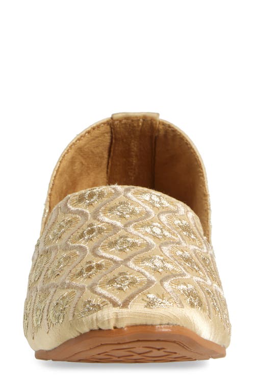Fuchsia Golden Meadow Harmony Embroidered Loafer In Gold