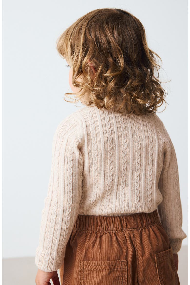 Kids' Cable Turtleneck Sweater, Alternate, color, NEUTRAL