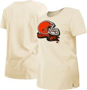 New Era Women's New Era Cream Cleveland Browns Chrome Sideline T-Shirt