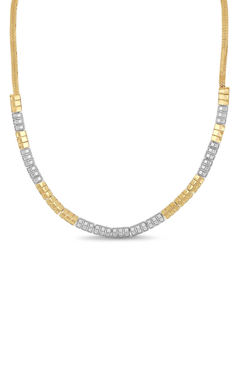 Bony Levy 18K Gold Cleo Half Diamond Tennis Necklace, Main, color, 18Kwy Gold