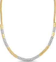 Bony Levy 18K Gold Cleo Half Diamond Tennis Necklace