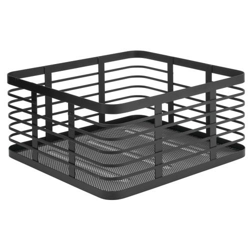 Mdesign Metal Pantry Basket With Handles In Black