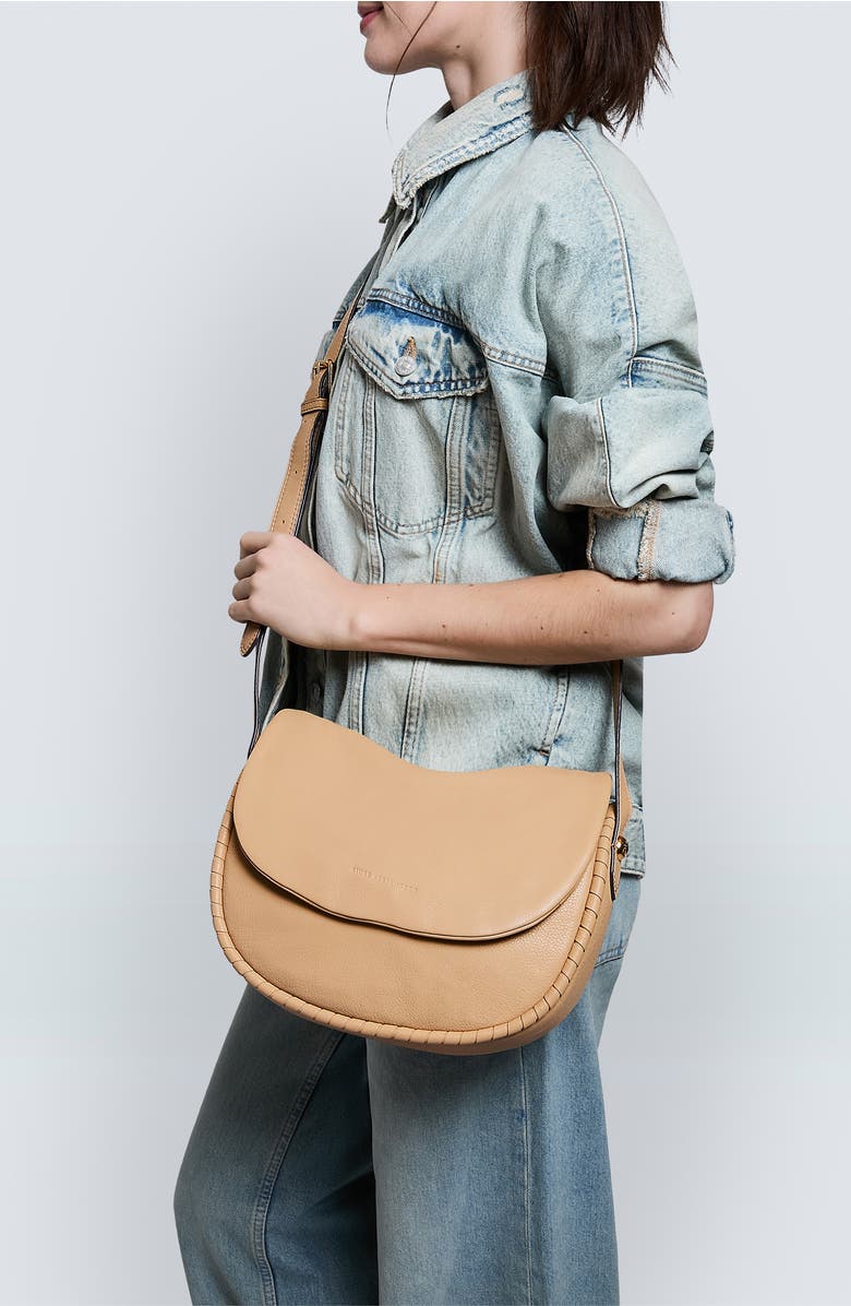 AIMEE The Mercer Leather Messenger Bag, Alternate, color, Camel