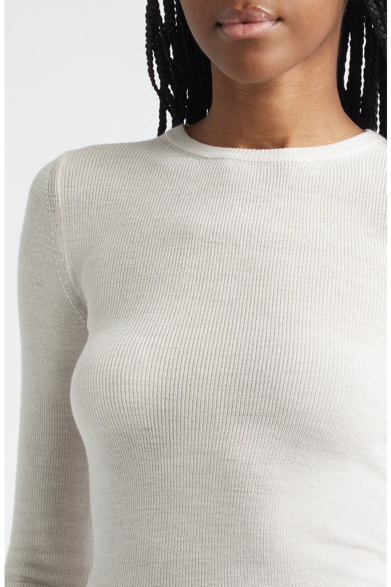 Joan Rib Extrafine Merino Wool Sweater, Alternate, color, BUTTER