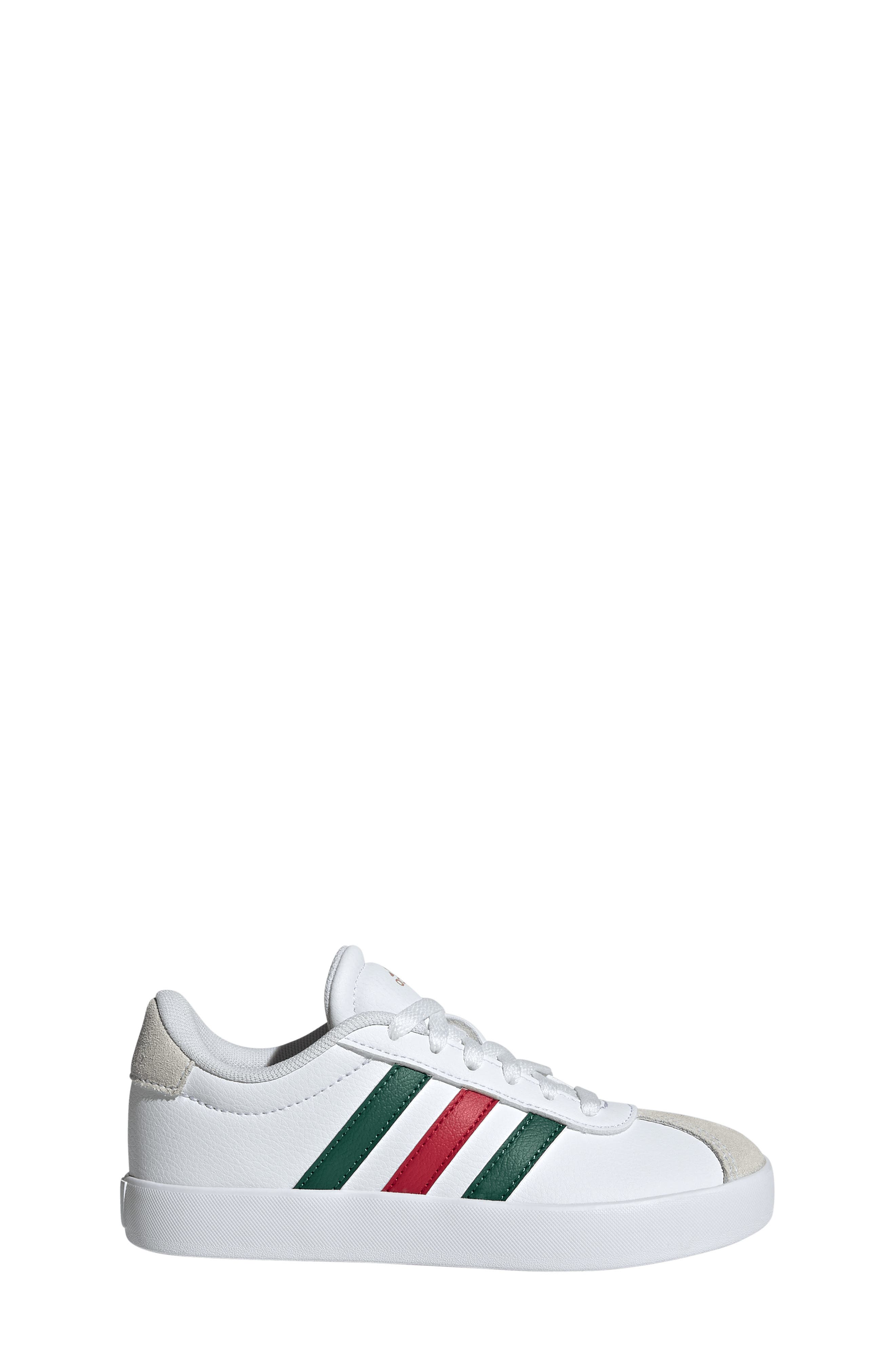 adidas Kids' VL Court 3.0 Sneaker, Alternate, color, White/ Dark Green/ Red