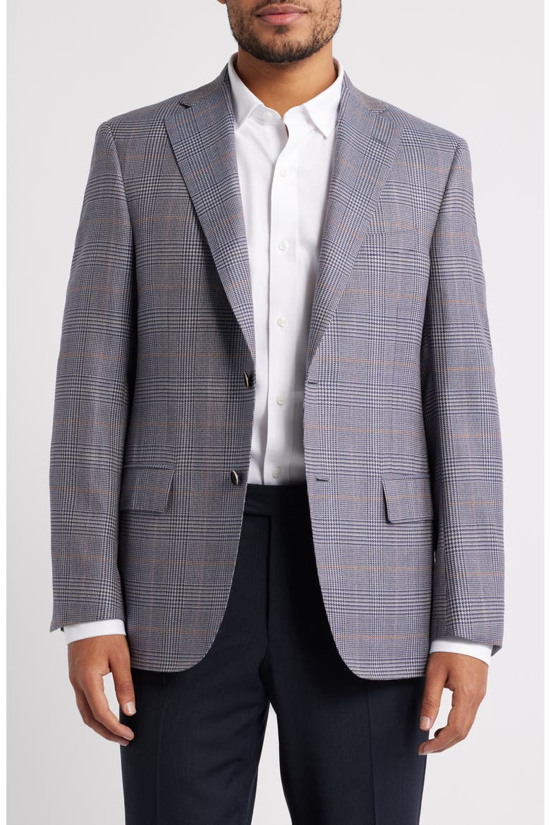 Regular Fit Delfino Light Blue Glen Check Wool Sport Coat, Main, color, LIGHT BLUE