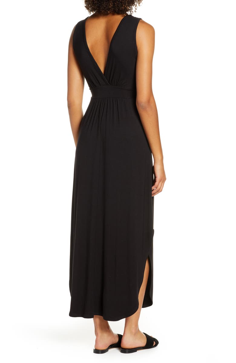 Fraiche by J V-Neck Jersey Dress, Alternate, color, 