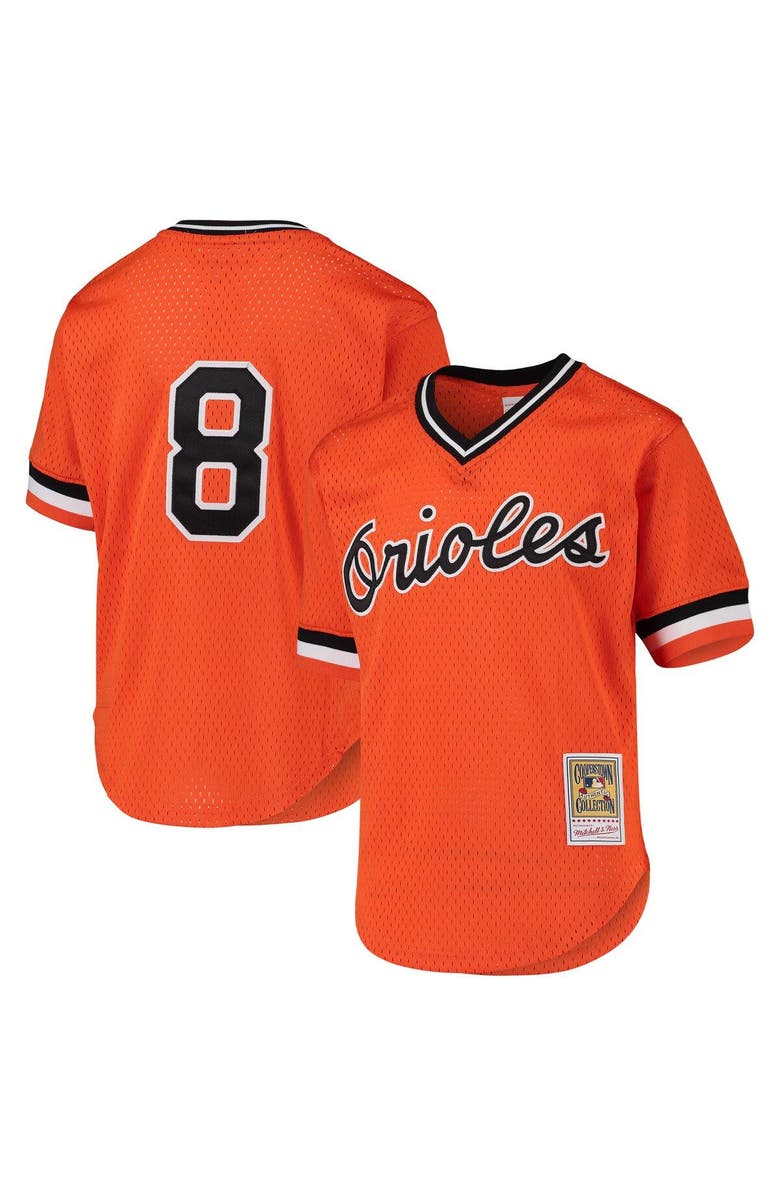 Mitchell & Ness Youth Mitchell & Ness Cal Ripken Jr. Orange Baltimore Orioles Cooperstown Collection Mesh Batting Practice Jersey, Main, color, Orange
