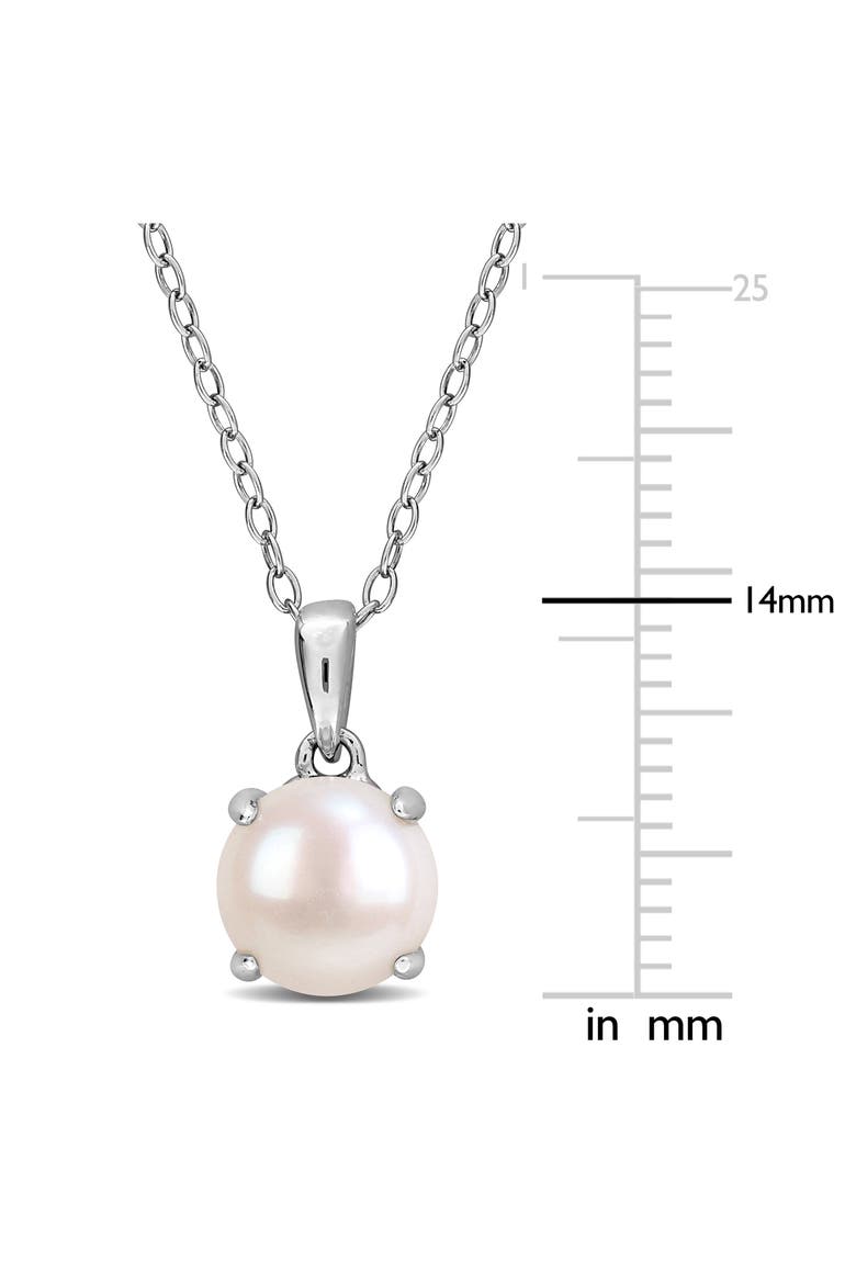 7.5-8mm Cultured Freshwater Pearl Pendant Necklace, Alternate, color, METALLIC SILVER