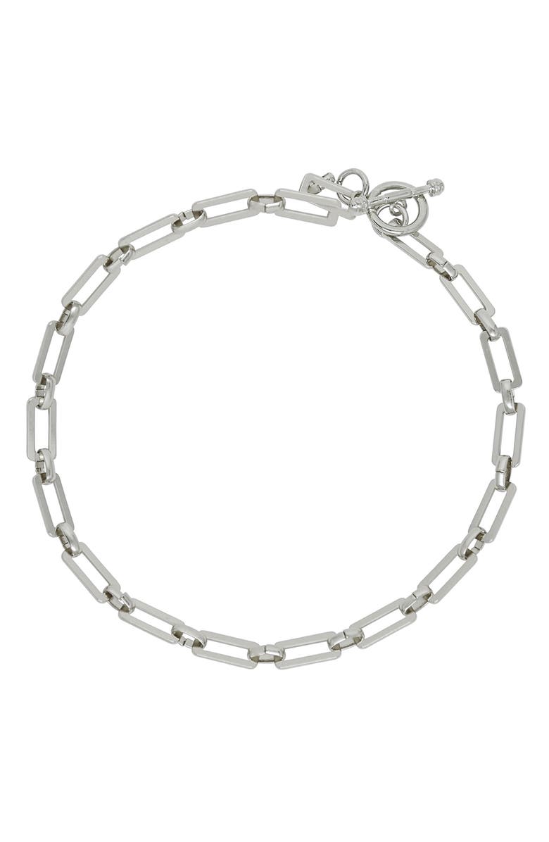 Ettika Rectangle Chain Necklace, Main, color, Silver