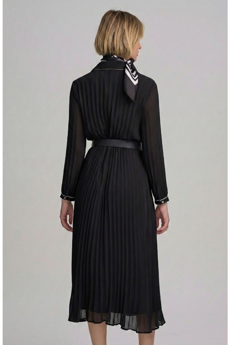 Woven Pleated Dress, Alternate, color, BLACK