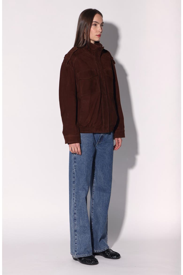 Astrid Jacket Suede Leather, Alternate, color, Brown
