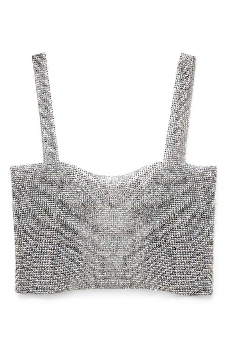 MANGO Rhinestone Mesh Crop Tank, Alternate, color, 