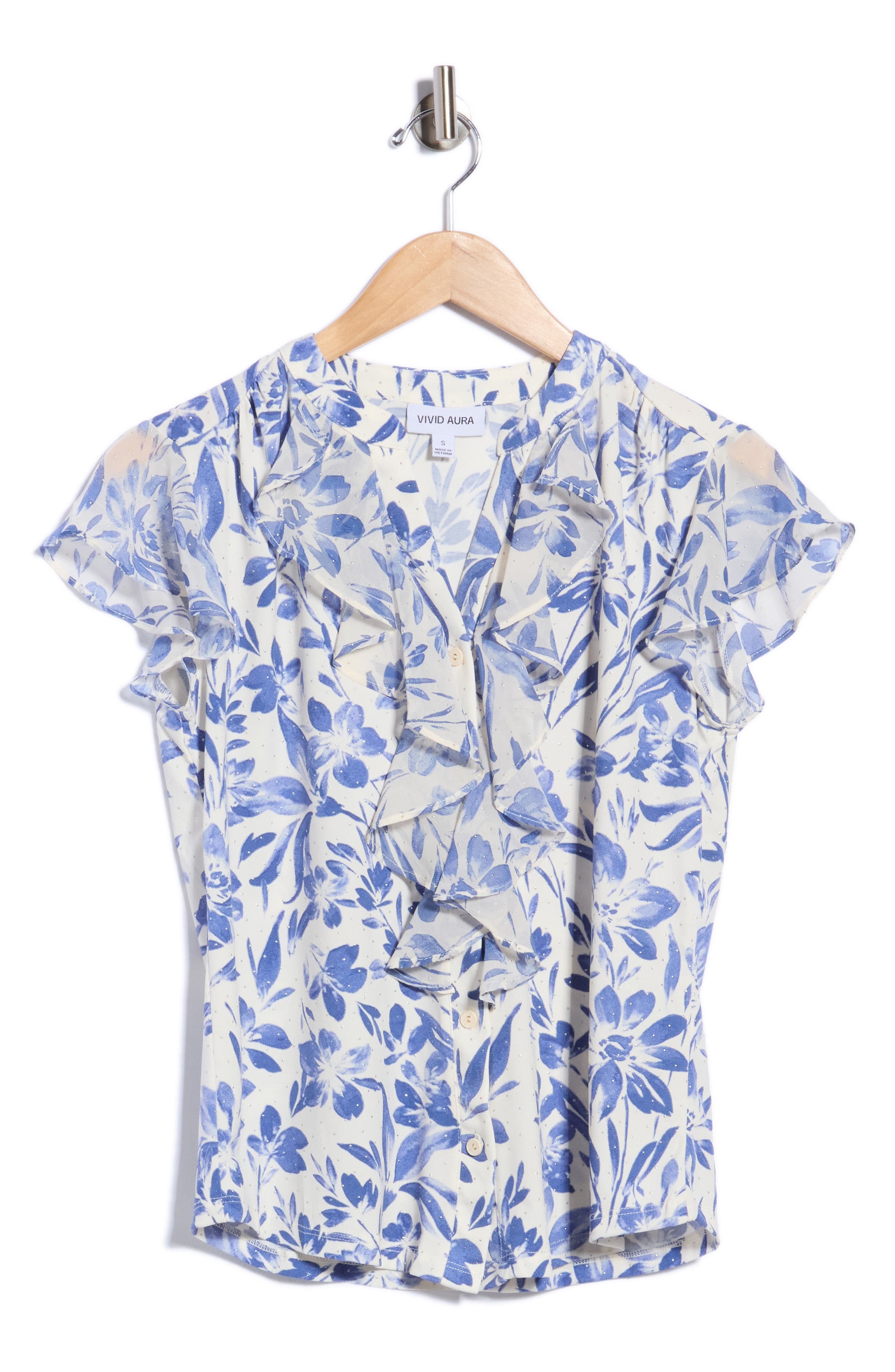 Ruffle Floral Dewdrop Top