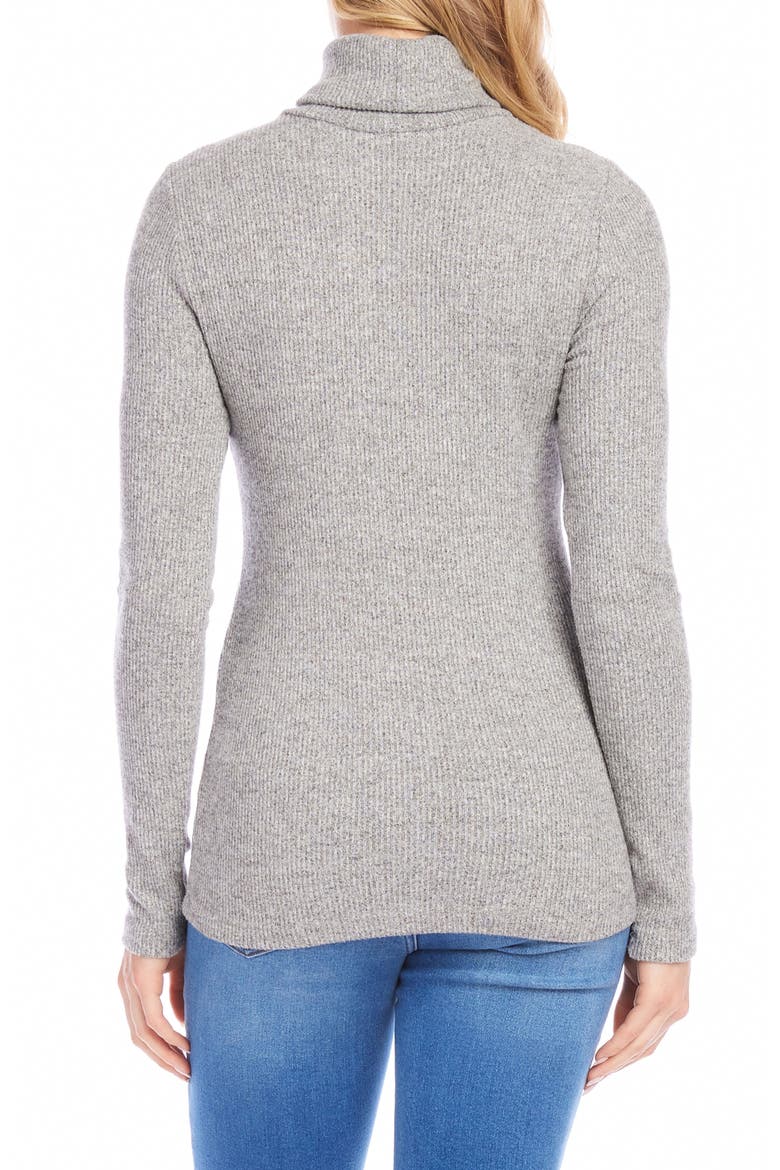 Turtleneck Rib Top, Alternate, color, HEATHER