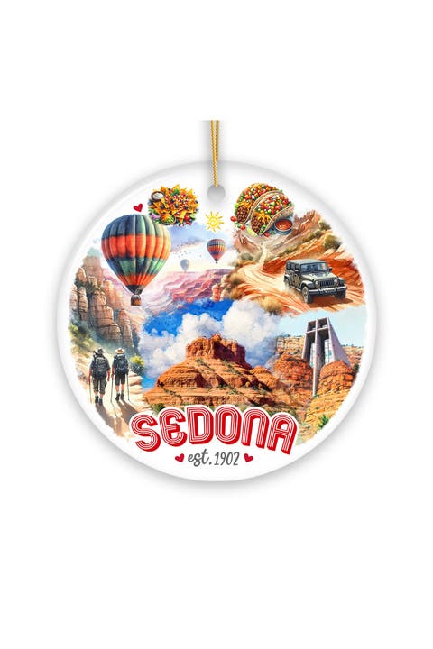 Sedona Red Rock Watercolor Scenes Ornament