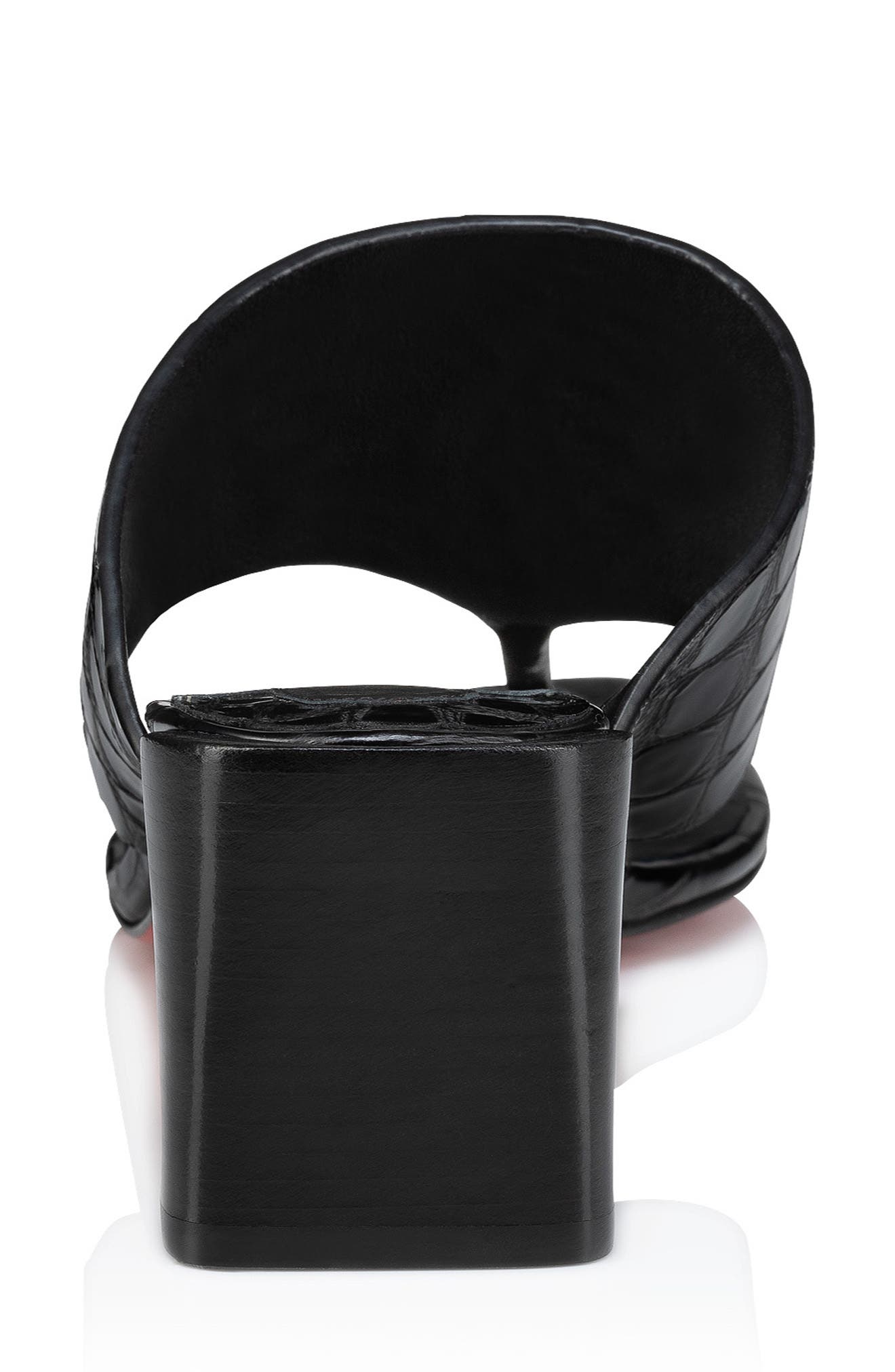 Christian Louboutin Tongamule Croc Embossed Sandal, Alternate, color, 