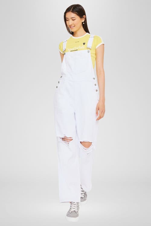 Kancan Becky 90s Denim Overalls In White