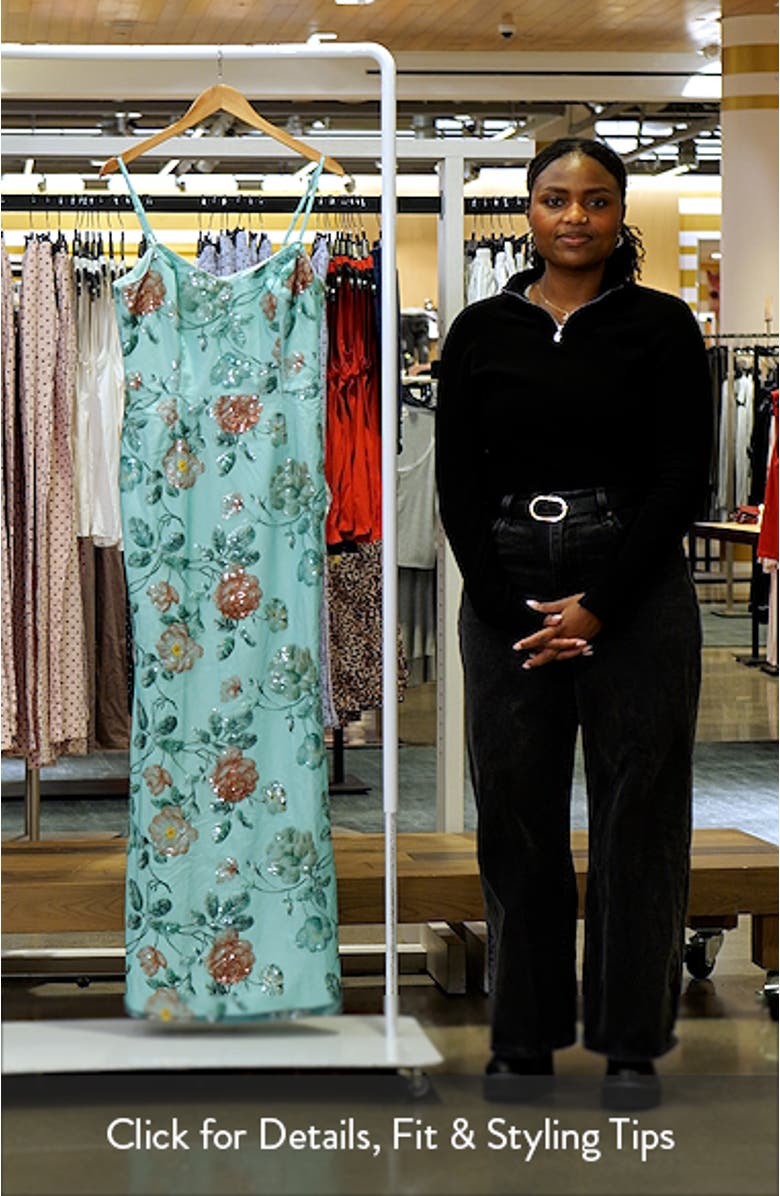 Giovanna Sequin Floral Mermaid Gown, sales video thumbnail