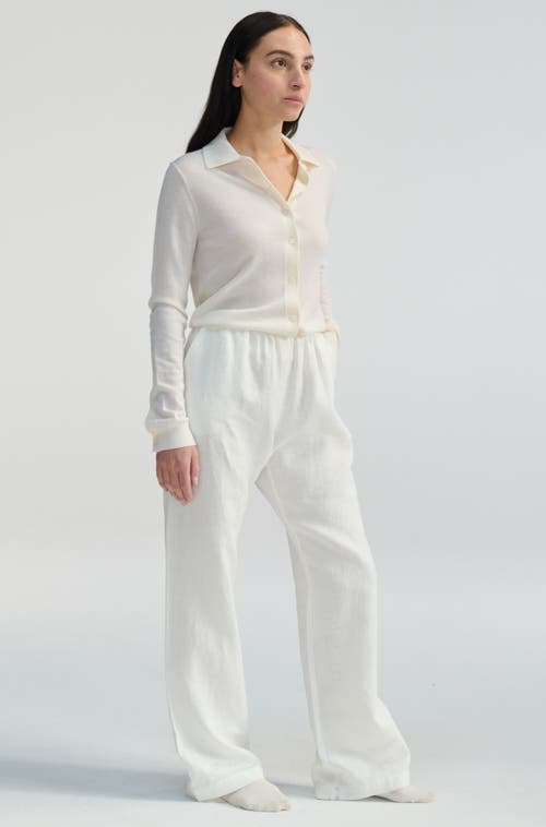 Almina Concept Button Up Knit Top In Ivory
