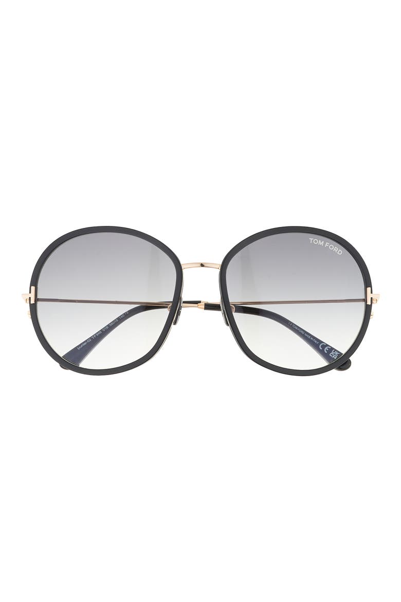Hunter 58mm Round Sunglasses, Main, color, SBLK/SMKG