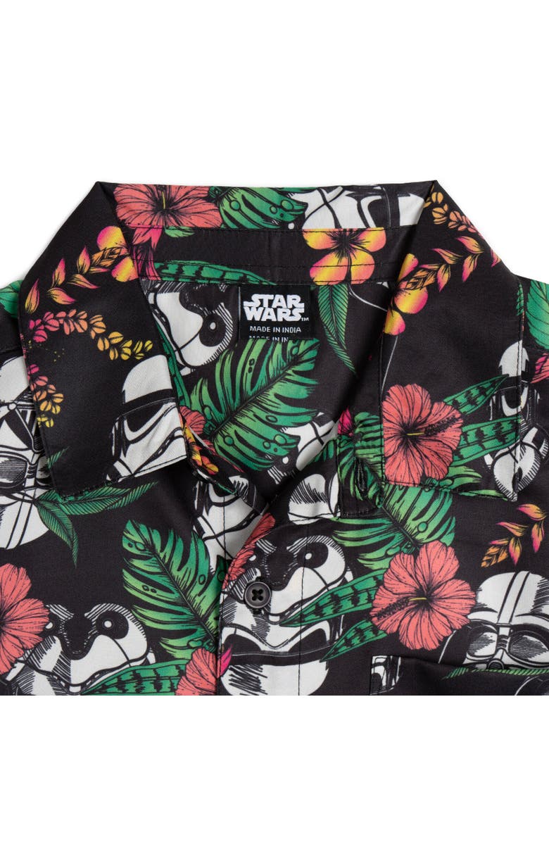 Star Wars Short Sleeve Button Down Shirt, Alternate, color, Black