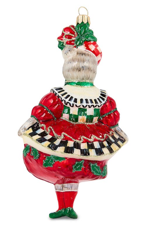 Mackenzie-childs Mackenzie Childs Check It Out Miss Kitty Glass Ornament In Red